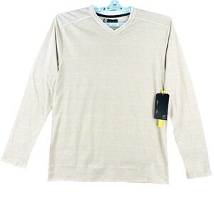 Modern Culture Men's Pullover Long Sleeve Beige T-shirt Size XL V-Neck NWT